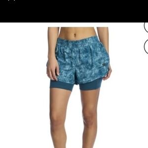 Reebok womens Teal reflective running shorts Large